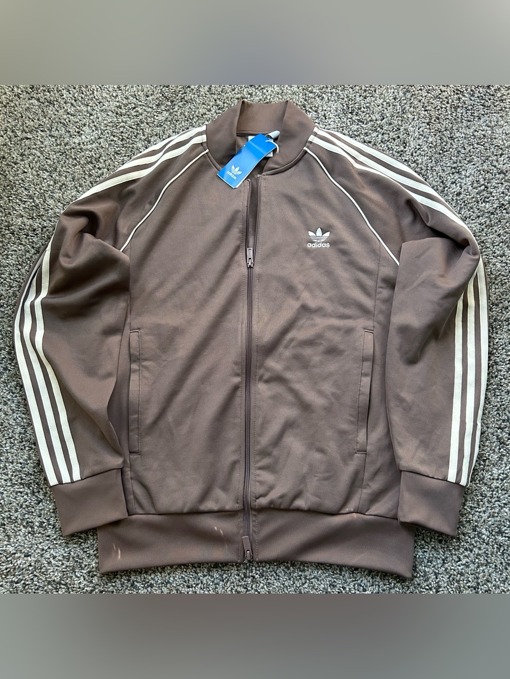 Adidas Originals SST Track Jacket Mens Large Brown Adicolor Classics JP2519
